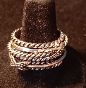 Vintage Premier Designs Silver Tone Twisted Band Ring